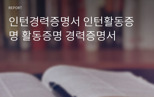 인턴경력증명서 인턴활동증명 활동증명 경력증명서