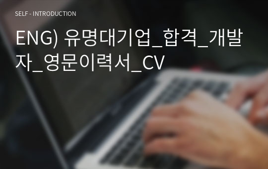 ENG) 유명대기업_합격_개발자_영문이력서_CV