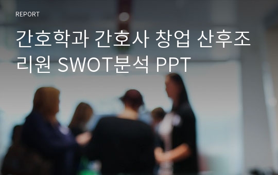 간호학과 간호사 창업 산후조리원 SWOT분석 PPT