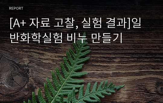 [A+ 자료 고찰, 실험 결과]일반화학실험 비누 만들기