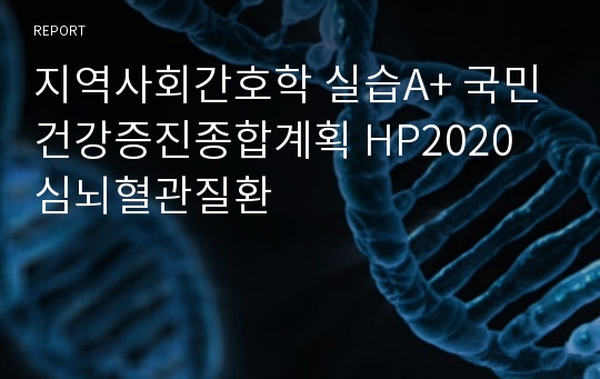 지역사회간호학 실습A+ 국민건강증진종합계획 HP2020 심뇌혈관질환