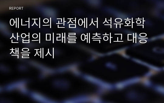 에너지의 관점에서 석유화학산업의 미래를 예측하고 대응책을 제시