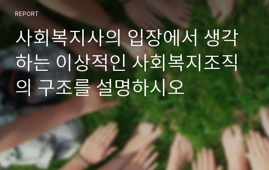 사회복지사의 입장에서 생각하는 이상적인 사회복지조직의 구조를 설명하시오