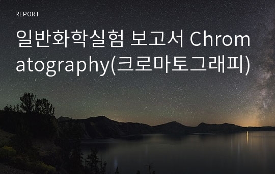 일반화학실험 보고서 Chromatography(크로마토그래피)