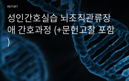 성인간호실습 뇌조직관류장애 간호과정 (+문헌고찰 포함)
