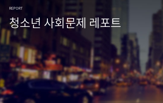 청소년 사회문제 레포트