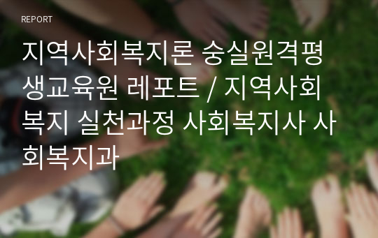 지역사회복지론 숭실원격평생교육원 레포트 / 지역사회복지 실천과정 사회복지사 사회복지과