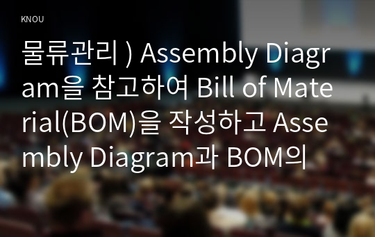 물류관리 ) Assembly Diagram을 참고하여 Bill of Material(BOM)을 작성하고 Assembly Diagram과 BOM의 관계를 설명하시오