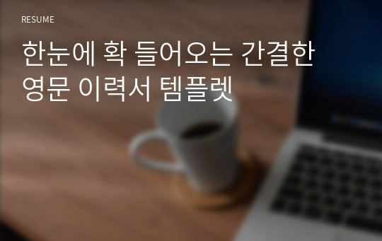 한눈에 확 들어오는 간결한 영문 이력서 템플렛