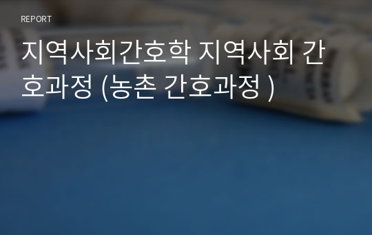 지역사회간호학 지역사회 간호과정 (농촌 간호과정 )