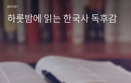 하룻밤에 읽는 한국사 독후감