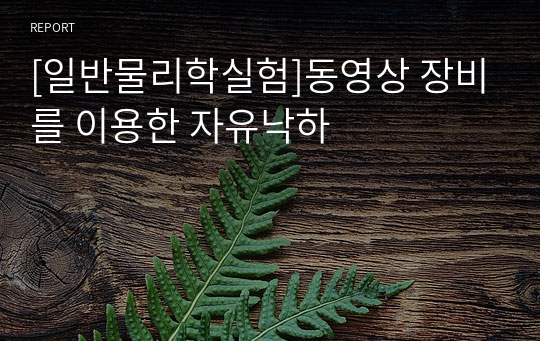 [일반물리학실험]동영상 장비를 이용한 자유낙하