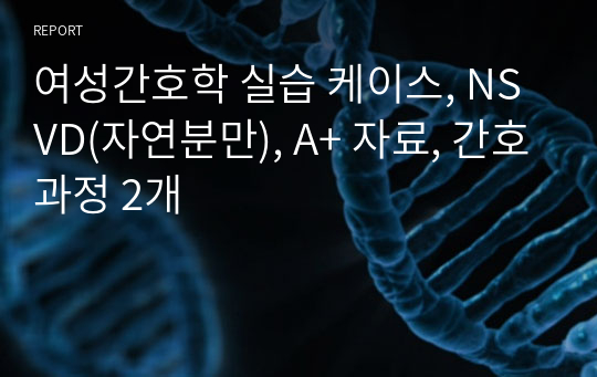 여성간호학 실습 케이스, NSVD(자연분만), A+ 자료, 간호과정 2개