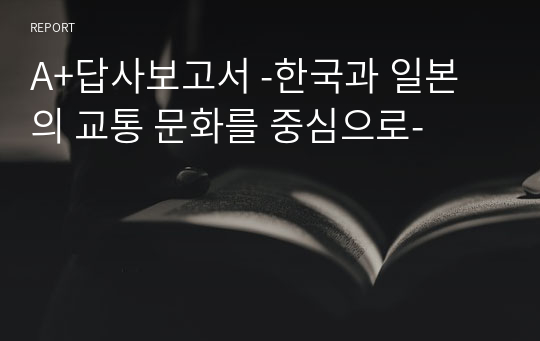 A+답사보고서 -한국과 일본의 교통 문화를 중심으로-