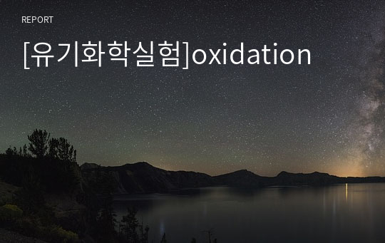 [유기화학실험]oxidation