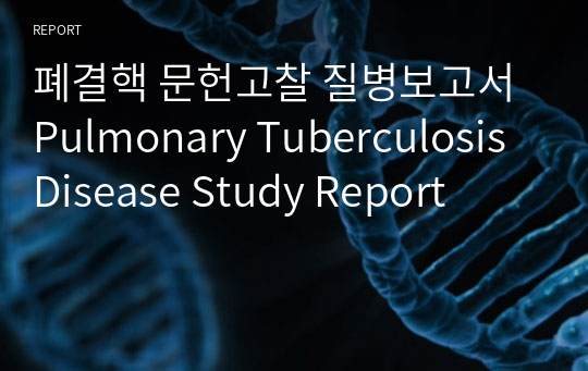 폐결핵 문헌고찰 질병보고서 Pulmonary Tuberculosis Disease Study Report