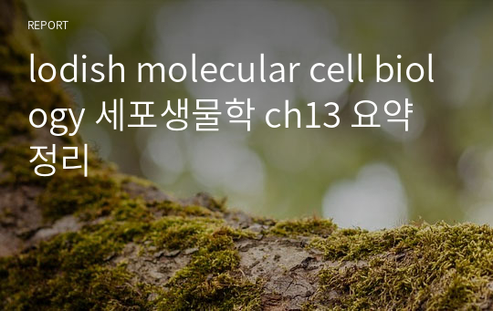 lodish molecular cell biology 세포생물학 ch13 요약 정리