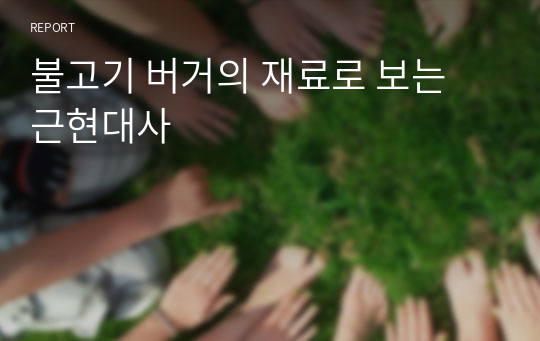 불고기 버거의 재료로 보는 근현대사