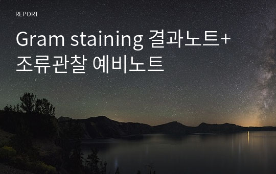 Gram staining 결과노트+조류관찰 예비노트