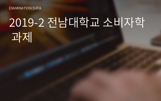 2019-2 전남대학교 소비자학 과제 