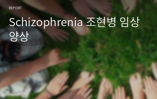 Schizophrenia 조현병 임상양상