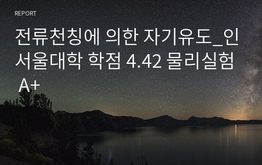 전류천칭에 의한 자기유도_인서울대학 학점 4.42 물리실험 A+