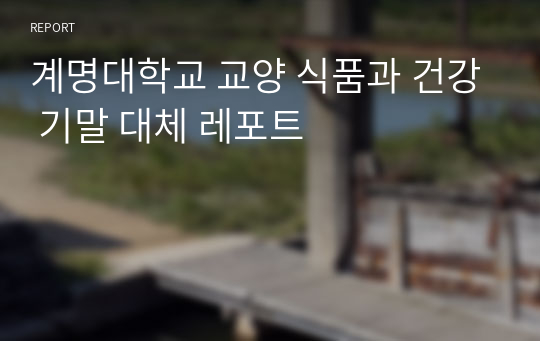 계명대학교 교양 식품과 건강 기말 대체 레포트