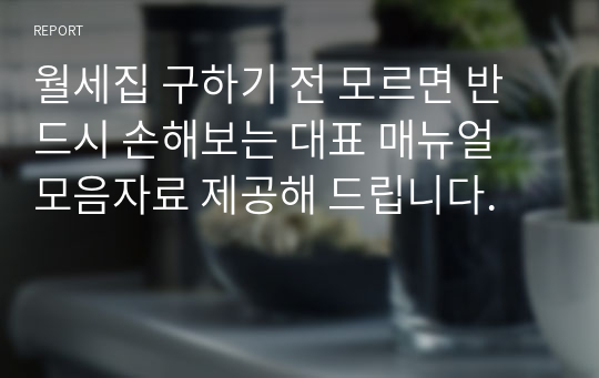 월세집 구하기 전 모르면 반드시 손해보는 대표 매뉴얼 모음자료 제공해 드립니다.