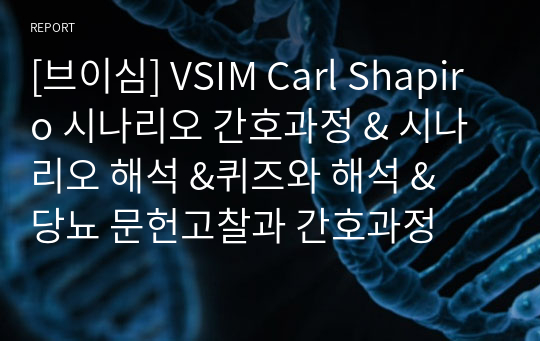 [브이심] VSIM Carl Shapiro 시나리오 간호과정 &amp; 시나리오 해석 &amp;퀴즈와 해석 &amp; 당뇨 문헌고찰과 간호과정