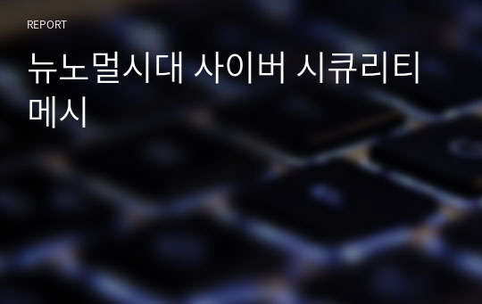 뉴노멀시대 사이버 시큐리티 메시 - A+ 리포트