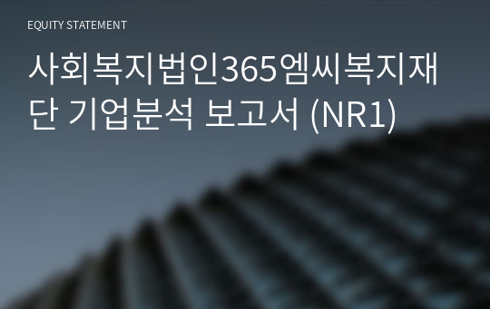 사회복지법인365엠씨복지재단 기업분석 보고서 (NR1)
