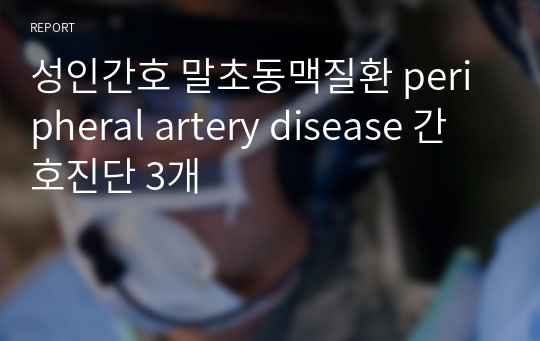 성인간호 말초동맥질환 peripheral artery disease 간호진단 3개