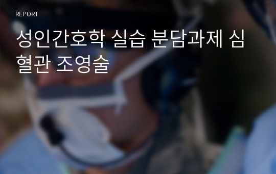 성인간호학 실습 분담과제 심혈관 조영술