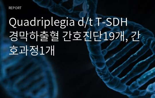 Quadriplegia d/t T-SDH 경막하출혈 간호진단19개, 간호과정1개