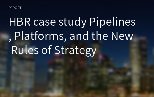 HBR case study Pipelines, Platforms, and the New Rules of Strategy