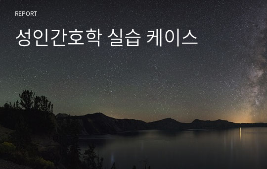 성인간호학 실습 케이스