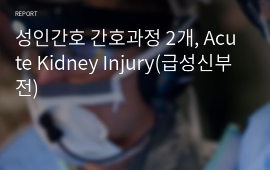 성인간호 간호과정 2개, Acute Kidney Injury(급성신부전)