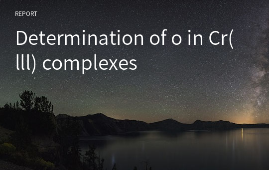 Determination of o in Cr(lll) complexes