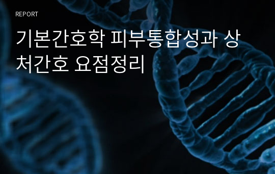 기본간호학 피부통합성과 상처간호 요점정리