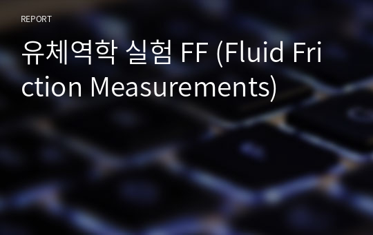 유체역학 실험 FF (Fluid Friction Measurements)