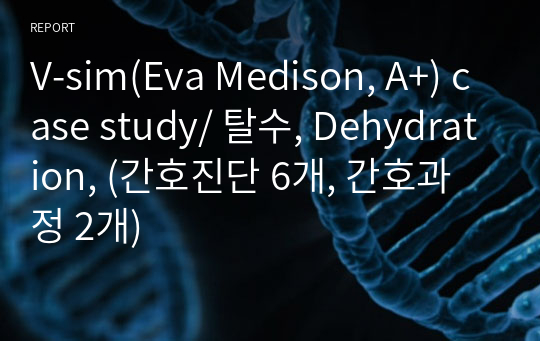 V-sim(Eva Medison, A+) case study/ 탈수, Dehydration, (간호진단 6개, 간호과정 2개)