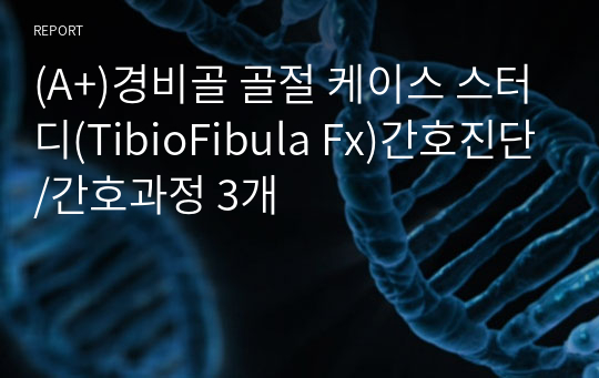 성인간호학(A+)경비골 골절 CASE STUDY(TibioFibula Fx) 간호진단/간호과정 3개