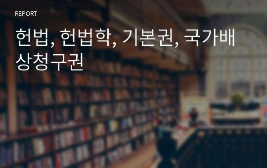 헌법, 헌법학, 기본권, 국가배상청구권