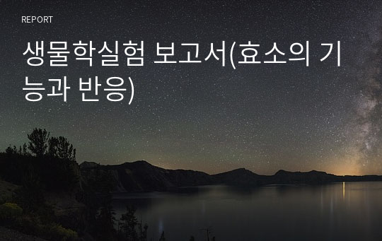 생물학실험 보고서(효소의 기능과 반응)