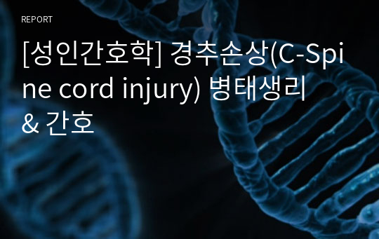 [성인간호학] 경추손상(C-Spine cord injury) 병태생리 &amp; 간호