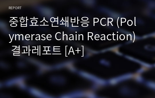 중합효소연쇄반응 PCR (Polymerase Chain Reaction) 결과레포트 [A+]