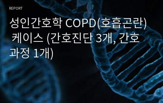 성인간호학 COPD(호흡곤란) 케이스 (간호진단 3개, 간호과정 1개)