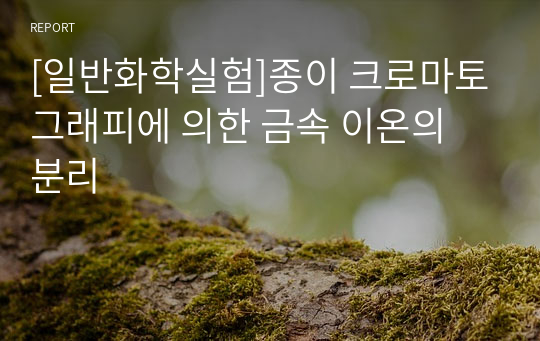 [일반화학실험]종이 크로마토그래피에 의한 금속 이온의 분리