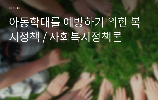 아동학대를 예방하기 위한 복지정책 / 사회복지정책론