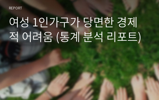 여성 1인가구가 당면한 경제적 어려움 (통계 분석 리포트)